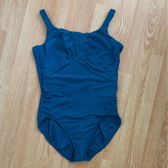 Lands’ End One Piece Carmela Tummy Control Teal Swimsuit Size 18D Slender Suit - Picture 13 of 13
